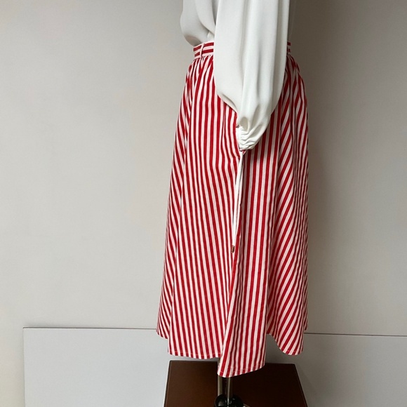 1980’s vintage striped skirt with pockets 100% cotton brand new size 2/4 - Picture 3 of 7